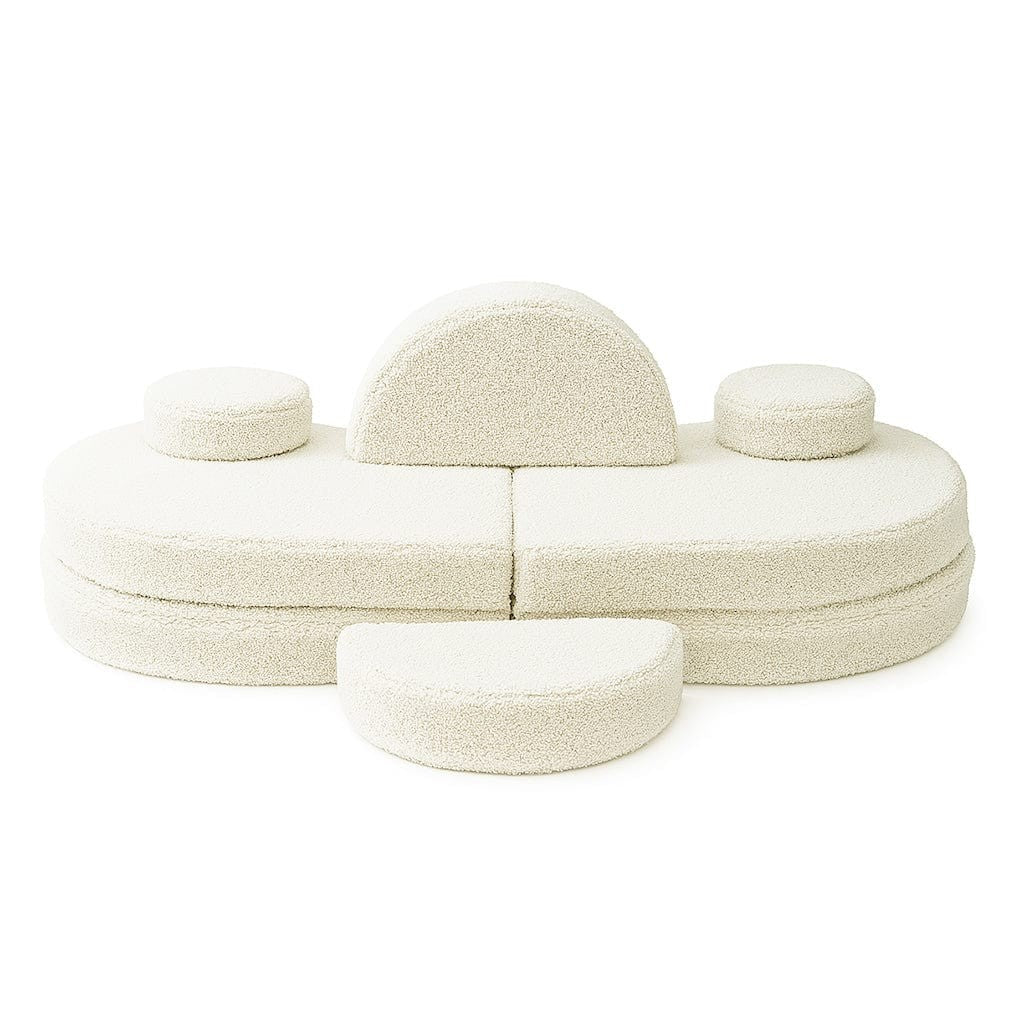 MeowBaby® Modular Sofa Coccolo for Kids – 6 Piece, Bearly Cream