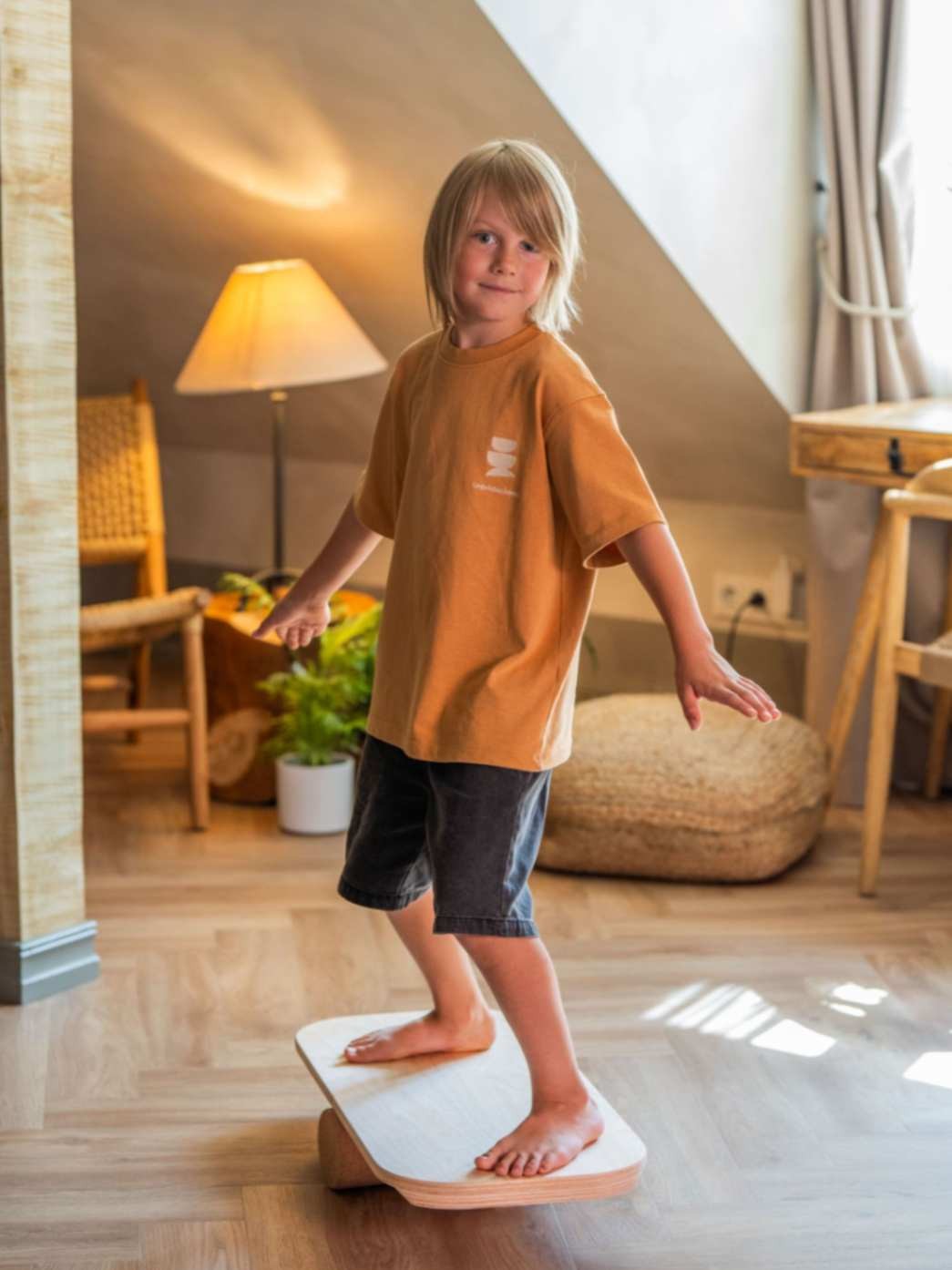Rectangular Balance Board With Exercise Roll - No Logo